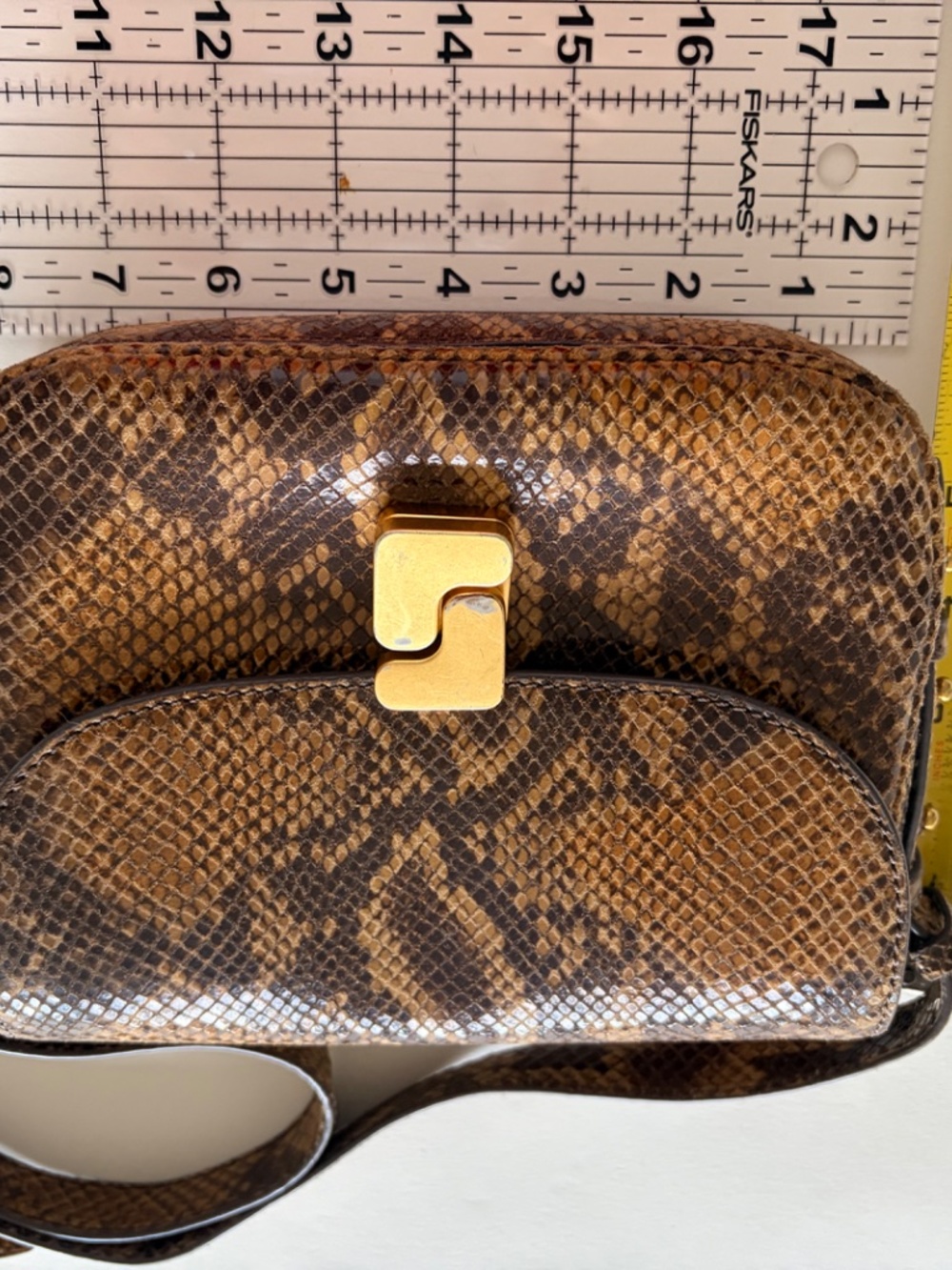SOEUR Paris Snake Embossed Leather Crossbody Bag French Designer Matching Belt A - Picture 7 of 11